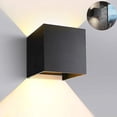 thumbnail image 3 of Luces LED cúbicas hacia arriba y hacia abajo, luces de pared para exteriores, cuerpo de aluminio, lámparas de pared para exteriores impermeables, luminaria para exteriores, 3 of 4