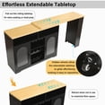 thumbnail image 3 of Noble House Counter Table with Extendable Top & Wine Rack,Color LED Lighting & Power Outlet,Black+Natural, 3 of 8