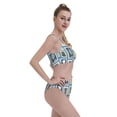 thumbnail image 6 of High Waisted Bikini Sets For Women, Stamp Pattern Blue Swimsuits Tummy Control, Two Pieces Bathing Suit, 6 of 8