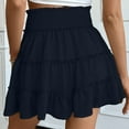 thumbnail image 5 of YDFCWXW Women Chiffon Skirts High Waist Ruffle Mini Skirts Tennis Golf Skirt Boho Summer Tiered Skirts with Built-in Shorts Navy, S, 5 of 6