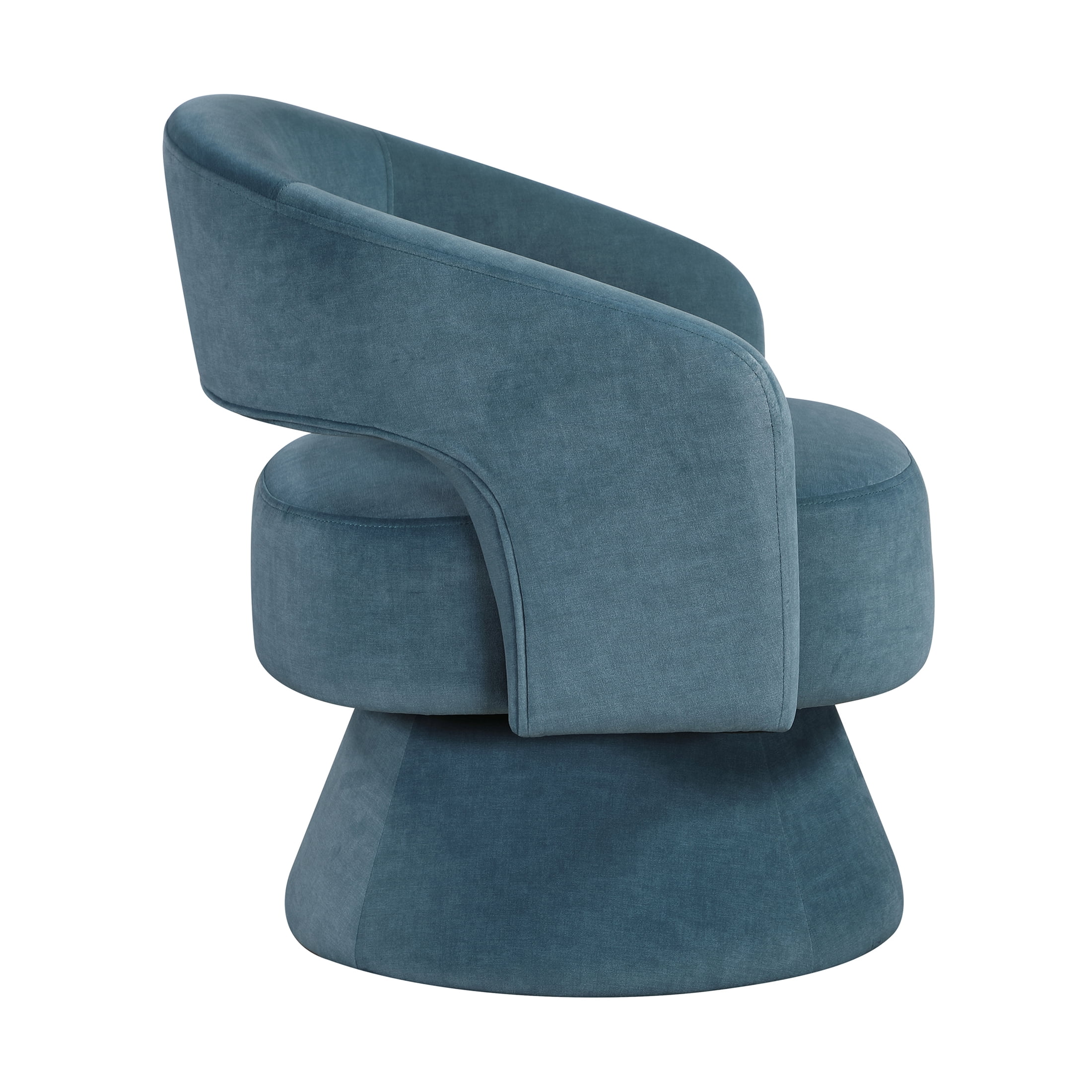 OakvillePark Alderwyn Velvet Swivel Chair with Round Base, Dark Teal