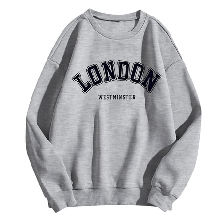 AOMPMSDX Women S Hoodies Fashion Casual Long Sleeve Crew Neck Sweatshirts Printed Pullover Hoodless Sweatshirts Top Grey Casual Outfits XXL