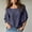 Navy women boho pullover tops a1, variant on thefmos Women Summer Fall Round Neck 3/4 Sleeve Ruffle Flowy Tops Boho Casual Pullover Blouses Solid Dressy Vacation Clothes, Beige S