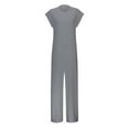 thumbnail image 3 of 2025 Summer New Women's Jumpsuit | Lightweight And Breathable Round Neck | Color And Size Loose Casual Pants | Versatile For Commuting And Vacation off The Shoulder Jumpsuits Pant Rompers for Women, 3 of 5
