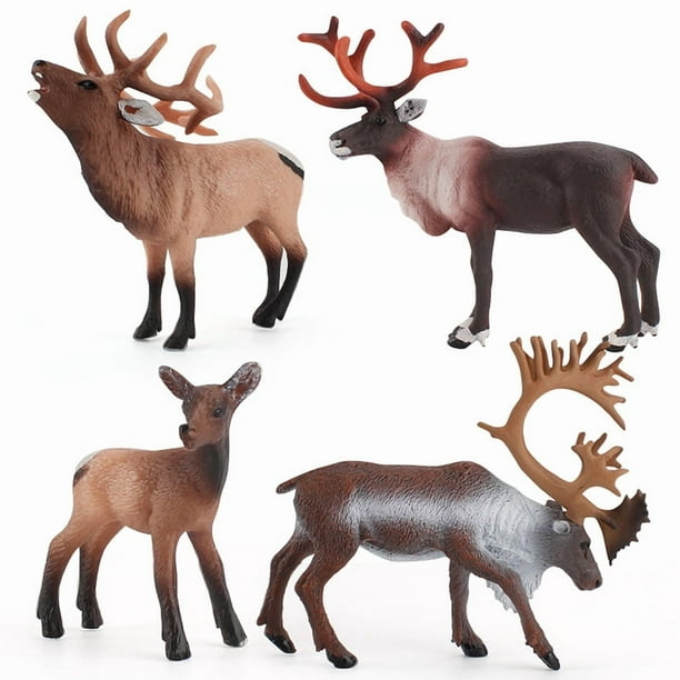 Set de figuras de reno con forma de ciervo y ciervo de Terranova, 4 unidades