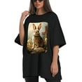 thumbnail image 4 of Plus Size Shirt for Women Black Tops for Women Short Sleeves Shirt for Women Easter T Shirt Crewneck Shirt for Women XL, 4 of 5