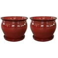 thumbnail image 1 of Southern Patio Wisteria 8" Round Ceramic Planter Pot with Saucer, (2 Pack), 1 of 10