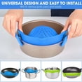 thumbnail image 3 of Food Mesh Strainers Fine Strainer 2 PACK, Clip-On Colander Rice Strain Sieve Sifter, Vegetable Silicone Drainer Filter Hands-Free Heat-Resistant for Kitchen All Pots Bowls, 2 Pack (Black+Red), 3 of 7