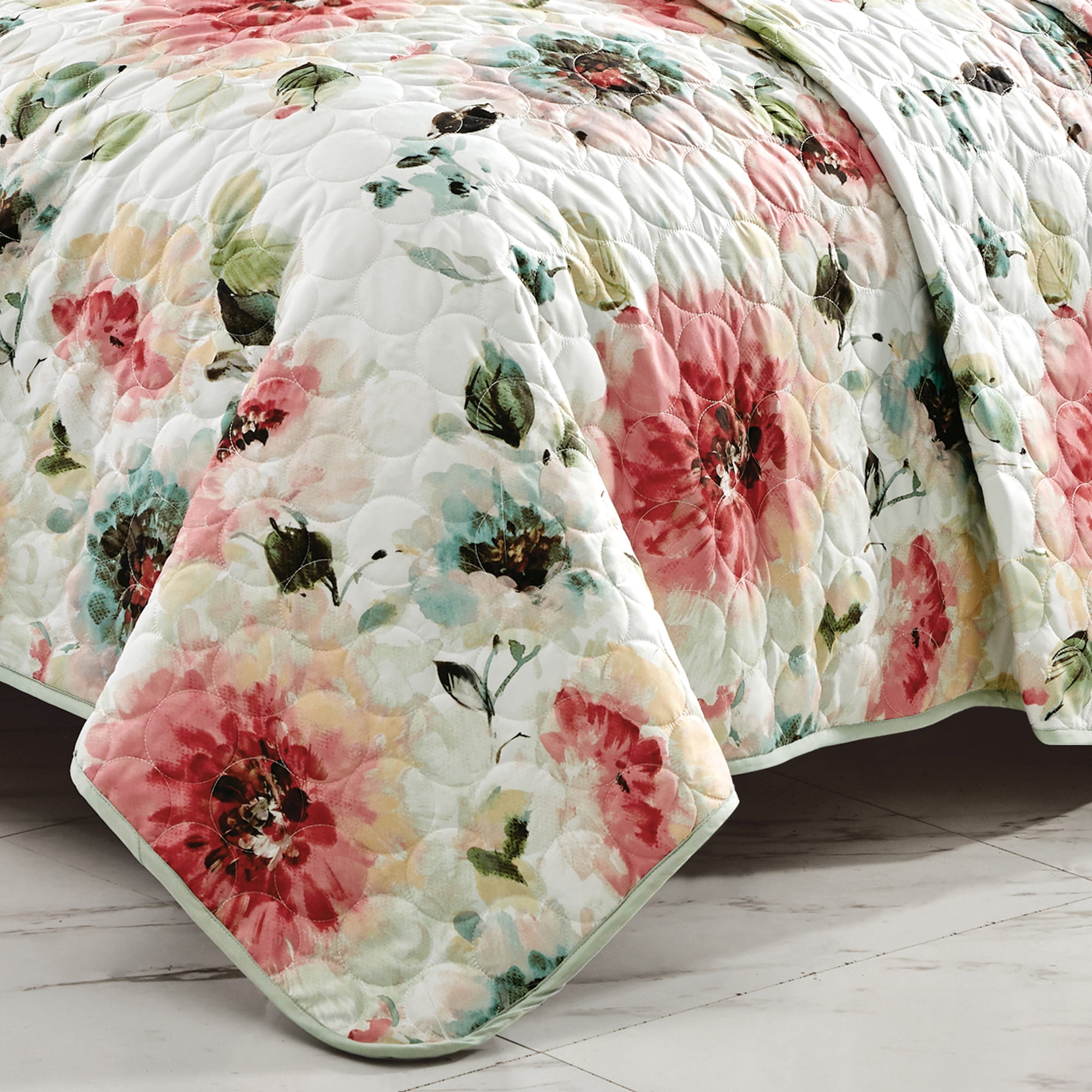 Evjk 3-Piece Decorative Lightweight Bedspread Set – Durable, Microfiber with Decorative Print, QUEEN