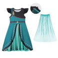 thumbnail image 3 of Vestido de princesa reina de las nieves WonderBabe con capa, tallas 7-8, 3 of 6