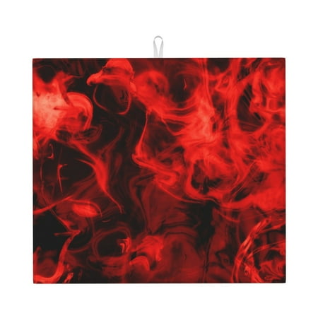 

ZICANCN Dish Drying Mat for Kitchen Countertop Smoke Background Texture Drainer Mats with Non-slip Rubber Backed Super Absorbent Easy Clean Rack Pad \r\n16x18 Inches