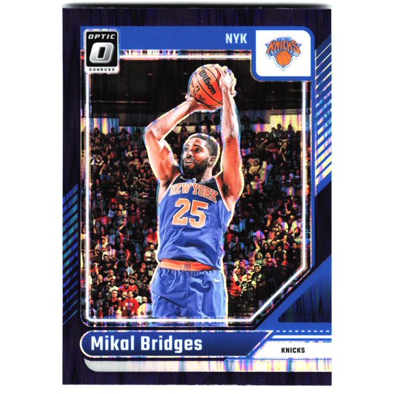 2024-25 Donruss Optic Purple Shock #217 Mikal Bridges New York Knicks Basketball Card New York Knicks NBA BASKETBALL Trading Card