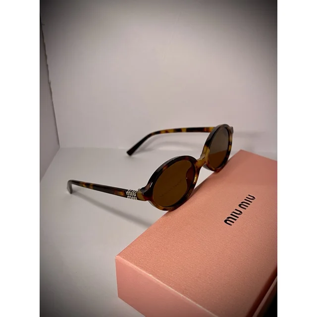 Miu Miu Sunglasses Oval Regard Havana/Brown lens Cheetah Frame - MUO4ZS 19P2Z1