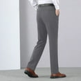 thumbnail image 4 of QATAINLAV Birthday Gifts Men's Big and Tall Pants with Pockets Bussiness Outfits Solid Casual Straight Leg Dress Pants Slim Fit Work Suit Pants Dark Gray XXXXL, 4 of 9