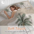 thumbnail image 4 of 3 Piece Palm Trees Duvet Cover Set Twin Size, Microfiber Comforter/Quilt Cover with Corner Ties and 2 Pillowcases, Brown Tropical Plants Summer Green All Season Soft Bedding with Zipper Closure, 4 of 8
