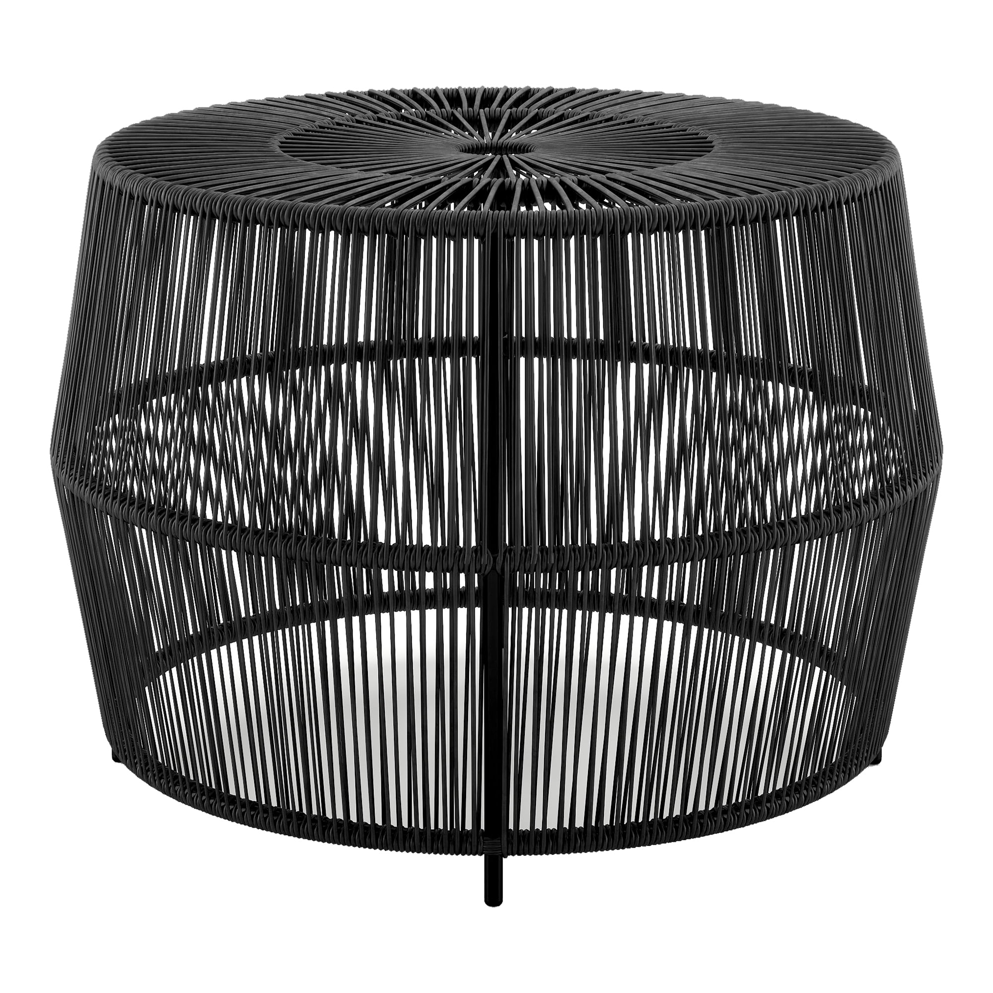 Calli Wicker All-Weather Coffee Table for Indoor Outdoor Use, Black