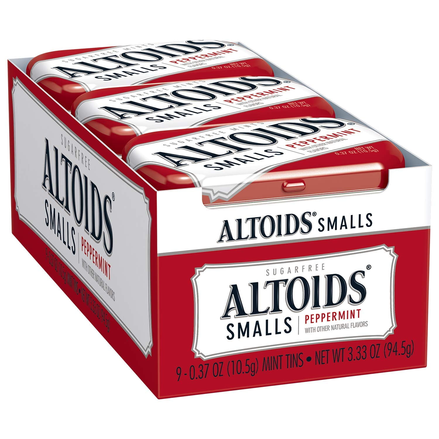 ALTOIDS Smalls Peppermint Breath Mints, 0.37Ounce Tin (Pack of 9