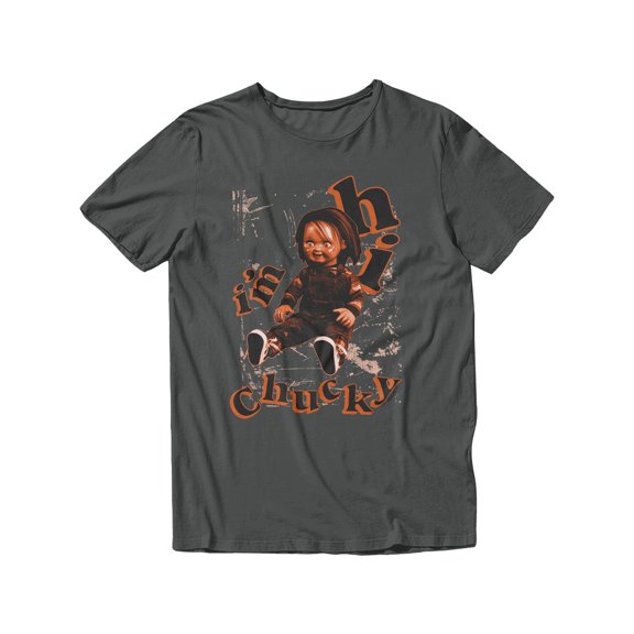 Chucky Child’s Play Hi I'm Chucky Short Sleeve T-Shirt For Men (Charcoal, S-XXL)