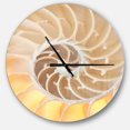 thumbnail image 1 of DesignArt Golden Nautilus Shell Pattern Large Wall Clock, 1 of 2