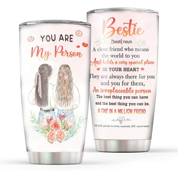 Best Friend Gift For Women, Funny Friendship Birthday Gifts For Women Friends, Bestie Gifts For Women, Bestie Friend Tumbler, 20 Oz Stainless Steel Vacuum Insulated Tumbler