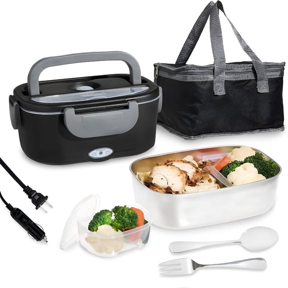 HIBIBUD 2026 New Portable Food Warmer Electric Lunch Box,1.5L Capacity Lunch Box That Heats Up Food,Black for Work, Travel, Commute, School, Office, Outdoor, Meal Prep
