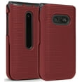 thumbnail image 1 of Étui pour LG Classic Flip, Nakedcellphone [Rouge Métallique] Étui Rigide de Protection à Clipser [Texture Quadrillée] pour LG Classic Flip Phone L125DL, 1 of 9