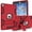 Red+Black, variant on For Apple iPad 2/3/4 Shockproof Military Heavy Duty Rubber Kickstand Case Cover