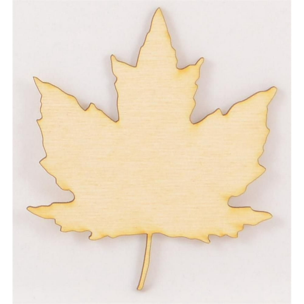 Package Of 10, Maple Leaf Wood Cutout 3.5 " X 4 "