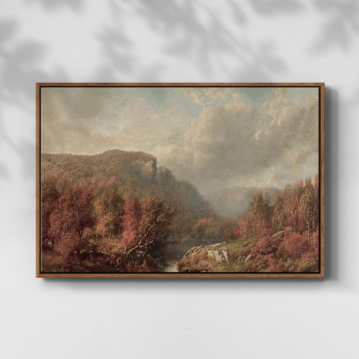 Vintage Landscape-CCCXI By Wexford Home Framed in Walnut Wood Gallery Wrapped Canvas 17 in. x 25 in.