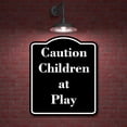 thumbnail image 2 of Caution Children at Play BLACK Aluminum Composite Sign 15''x18'', 2 of 9