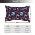 thumbnail image 2 of Fotbe mushroom rainbow color Skull Funda de Almohada Decorativa Estilo Occidental, Lujo en Algodón, Fundas para Almohadas King, Cojín Estampado para Decoración del Hogar-20"x30", 2 of 6