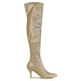 thumbnail image 3 of BLISSFUL STEP Women's Boots Glitter Point Toe Stiletto Heels Over The Knee High Boots Gold 7, 3 of 8