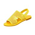 thumbnail image 3 of CIENVNSTG Womens Open Toe Flat Sandals Slingback Elastic Back Strap Breathable Mesh Hollow Out Design for Summer Beach Travel Casual Walking Wear Yellow 43, 3 of 6