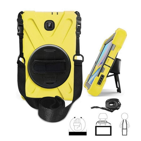 Cimo Smart Cover KIQ Galaxy Tab A 8.0 T387 (2018/LTE, 2019) Case Shockproof Heavy Duty Military Armor Shield Cover for Samsung Galaxy Tab A T387 SM-T387 (Yellow) ()