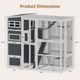 thumbnail image 5 of TPHORK Large Catio Outdoor Cat Enclosure, Wooden Cat Cage Indoor Cat House Playpen for Multiple Cats with Waterproof Roof,Platforms, Resting Box, Bridges, Hammock, Ladder,76"L x 36"W x 69"H(White), 5 of 8