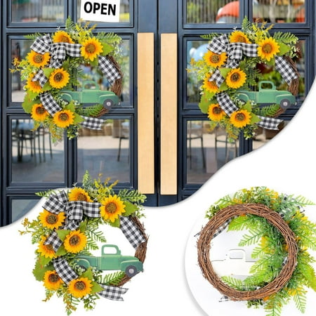 

ECHOYY Spring Festival Wreath Decoration Sunflower Car Garland Door Hanging Fence Hanging Decoration Spring And Summer Festival Front Door Garland Decoration