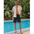 thumbnail image 2 of COOFANDY Men' Casual Linen Shorts 8 Inch Inseam Elastic Waist Lightweight Summer Beach Shorts, 2 of 6