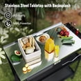 thumbnail image 6 of FEASTO 31.5"x18" Outdoor Grill Cart with Stainless Steel Tabletop, Movable Grill Table with Seasoning Rack, 6 of 9