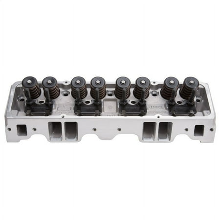 Edelbrock Cylinder Head SBC RPM Angled Spark Plugs 70cc for Hydraulic Roller Cam Polished