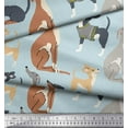 thumbnail image 3 of Soimoi Blue Cotton Cambric Fabric Cute Dog Print Fabric by the Yard 42 Inch Wide, 3 of 3