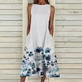 thumbnail image 2 of under $5 JINMGG Summer Dresses for Women under $10,Fashion Women Prints Comfy Summer O-Neck Ladies Pockets Sleeveless Dress, 2 of 5