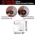 thumbnail image 2 of 5pcs Elbow 1/4 Inch Tube OD to 3/8 Inch Quick Water Purifier Tube Connector Filter Pipe Joint Reverse Osmosis System, 2 of 7