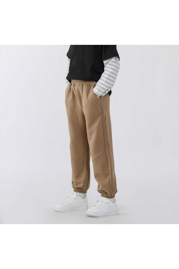 Boys Sweatpants Kids Elastic Waist Athletic Joggers Casual Elastic Bottom Soft Teen Girls Track Pants with Pockets 5-15 Years