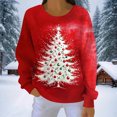 thumbnail image 5 of Craaazy Women's Fashion Christmas Long Sleeve Shirts Round-Neck Santa Snowflake Print Casual Blouse Gifts, 5 of 7