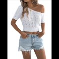 thumbnail image 1 of Tops de Verano para Mujer, Suéteres de Crochet, Ropa de Resort, Tops de Punto Calados de Corta, Pareo de Playa 2025 XL, 1 of 10