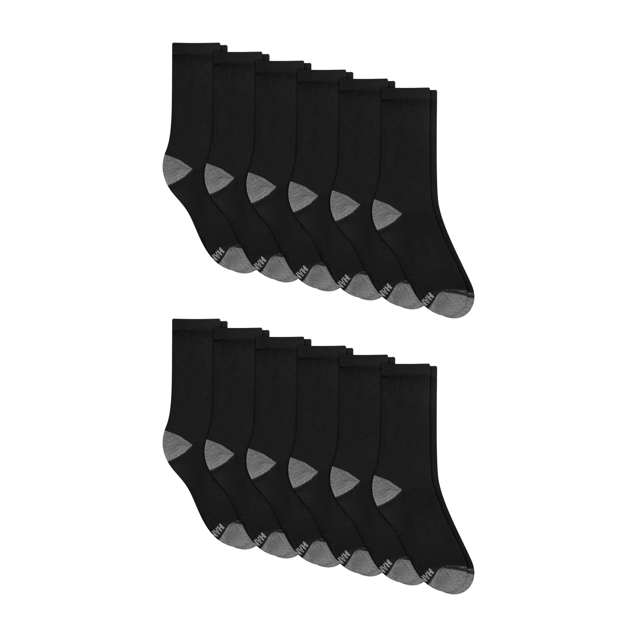 Hanes Mens Crew Socks Pack, 12-Pack, X-Temp, Active Cool Lightweight