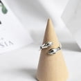 thumbnail image 4 of Anillo de abrazo de pareja de plata de ley 925, anillo de abrazo de amor, anillo abierto ajustable retro, regalo para mujeres, madres, esposas, novias y amantes, 4 of 10