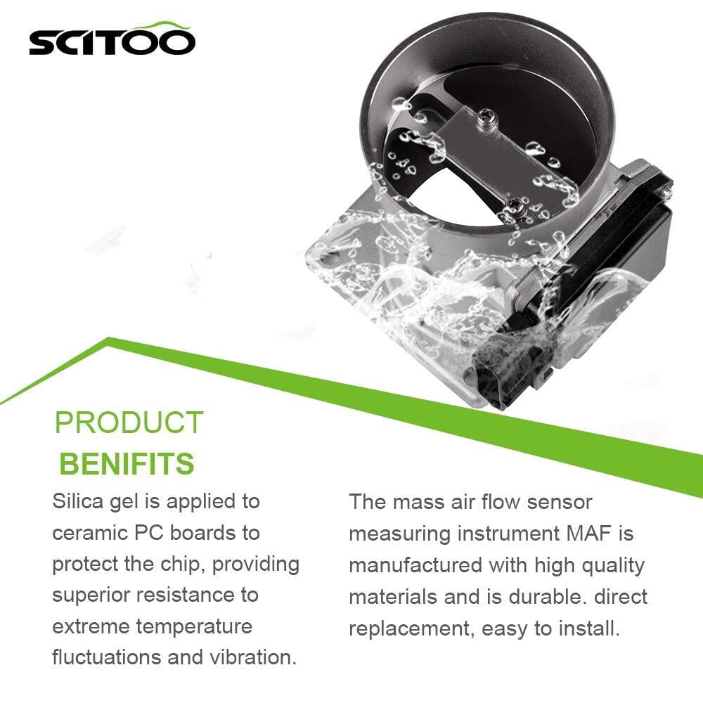 for Ford F57F12B579BA F57F12B579CA F57F12B579DA SCITOO MAF Mass Air Flow Sensor FITS FOR 1995-2000 for Ford Ranger 4.0L,1995-2000 for Mazda B4000 4.0L,1998 for Mercury Mountaineer 4.0L