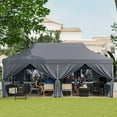 thumbnail image 4 of Gymax 10 x 20 FT Canopy w/ 6 Detachable Sidewalls Carrying Bag UPF50+ Sun Protection Gray, 4 of 10