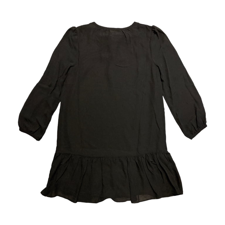 Draper James Women's Long Sleeve Tie Neck Flounce Shift Dress (Black, XXL) 